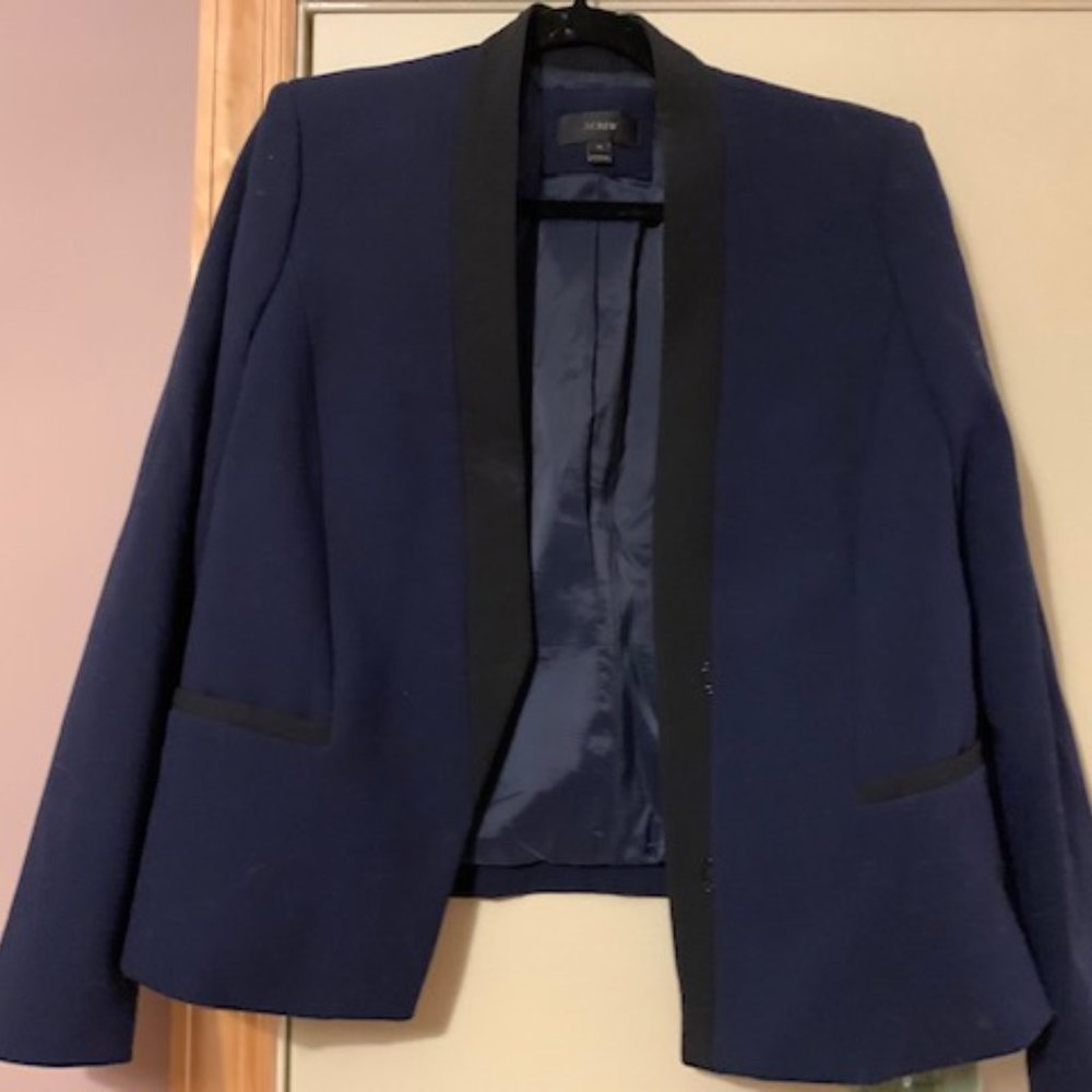 J Crew Asymmetrical Crepe Blazer